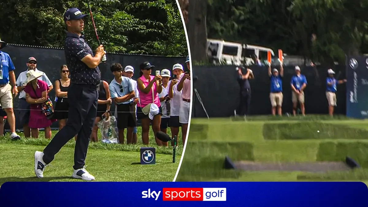 Worse than an amateur! 😂 Woodland tops tee shot into water!