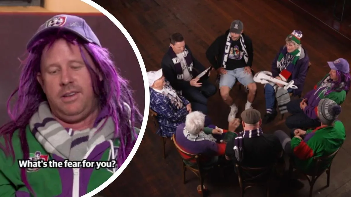 Rove McManus hosts group therapy session for Fremantle Dockers fans stressed about finals