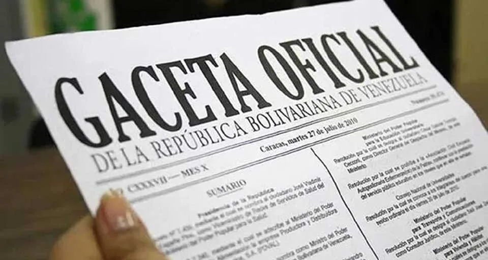 Gaceta Oficial N° 43.442: Sumario