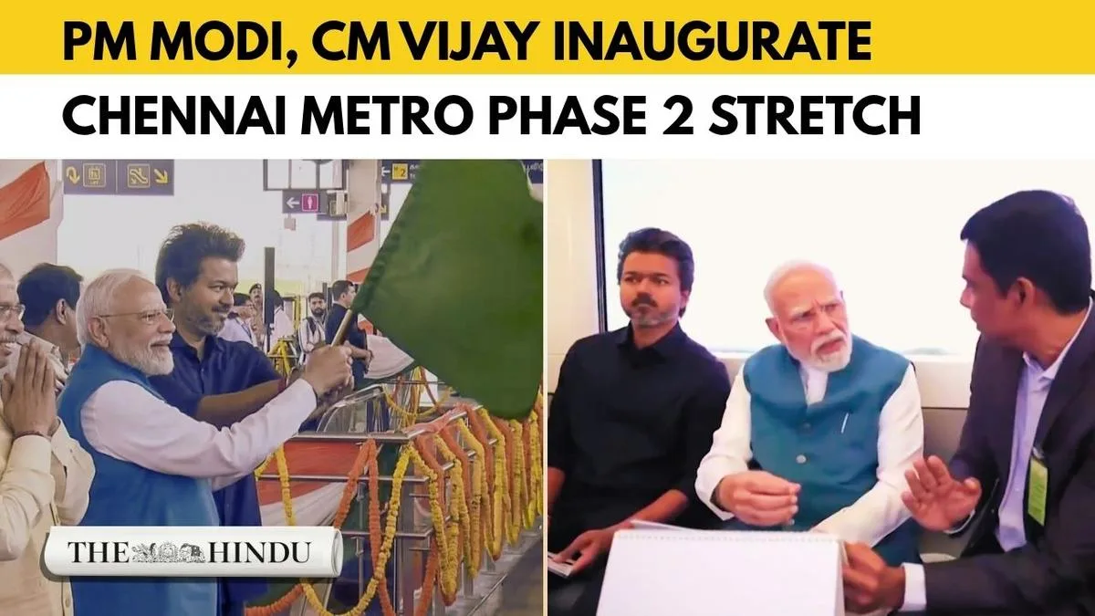 PM Modi, CM Vijay inaugurate first stretch of chennai metro phase 2