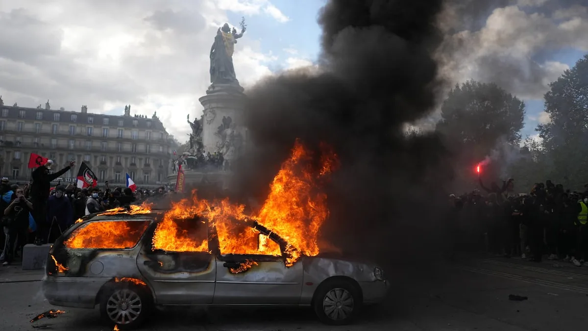 Hundreds arrested, tear gas deployed in chaotic protests across France over cost of living concerns
