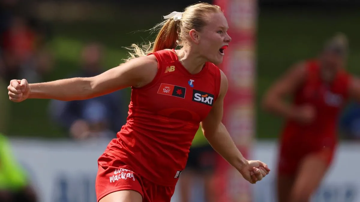 AFLW 2026: Young Gold Coast forward Alannah Welsh kicks five goals as Suns belt West Coast Eagles