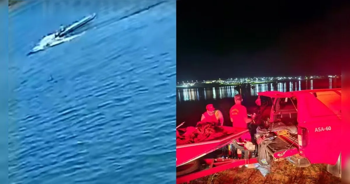 Pai e filho de 4 anos caem em lago após barco virar durante passeio