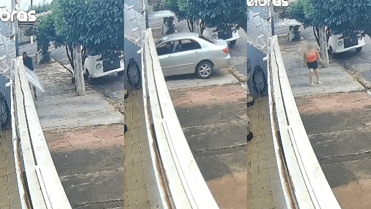 VÍDEO: Homem ameaça a ex-mulher, furta carro e quebra portão da garagem durante fuga no interior de SP