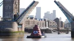 Danny Dyer in floating poo water protest on Thames