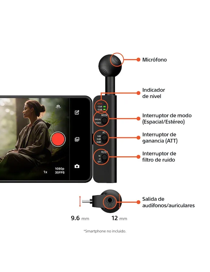 Sony lança microfone USB-C para smartphone que grava áudio espacial