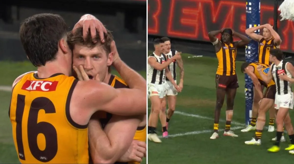 Another Hawthorn-Collingwood draw as Dylan Moore’s shot after the siren falls short