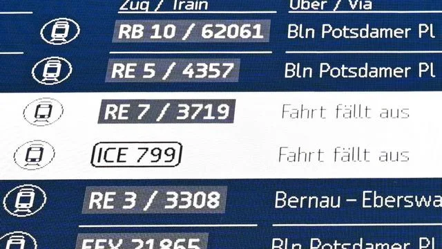 Fernverkehr der Deutschen Bahn: Etwa jeder zwölfte Fernzug ganz oder teilweise ausgefallen