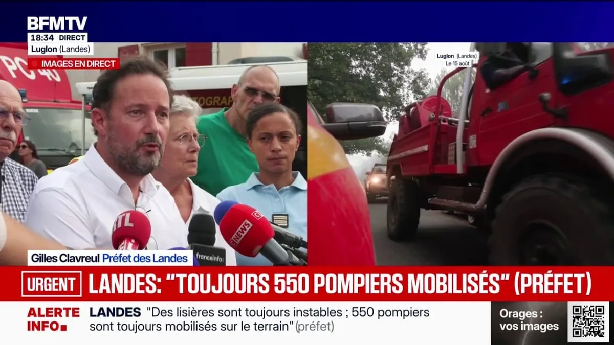 Incendie dans les Landes: "Le feu n'est pas fixé", détaille le préfet