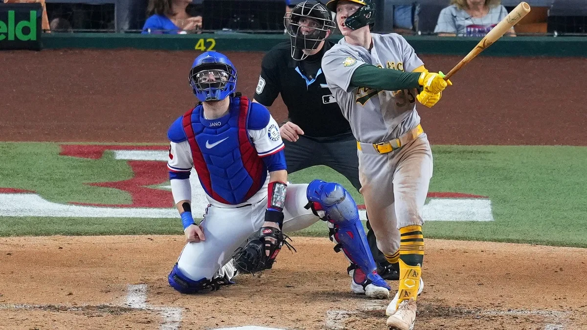 Bolte's first career multihomer game leads Athletics over Rangers 9-2
