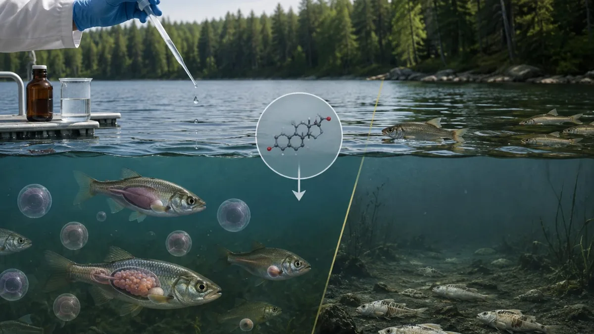 In 2001, synthetic estrogen was added to an Ontario lake; its minnow population collapsed after 2 seasons