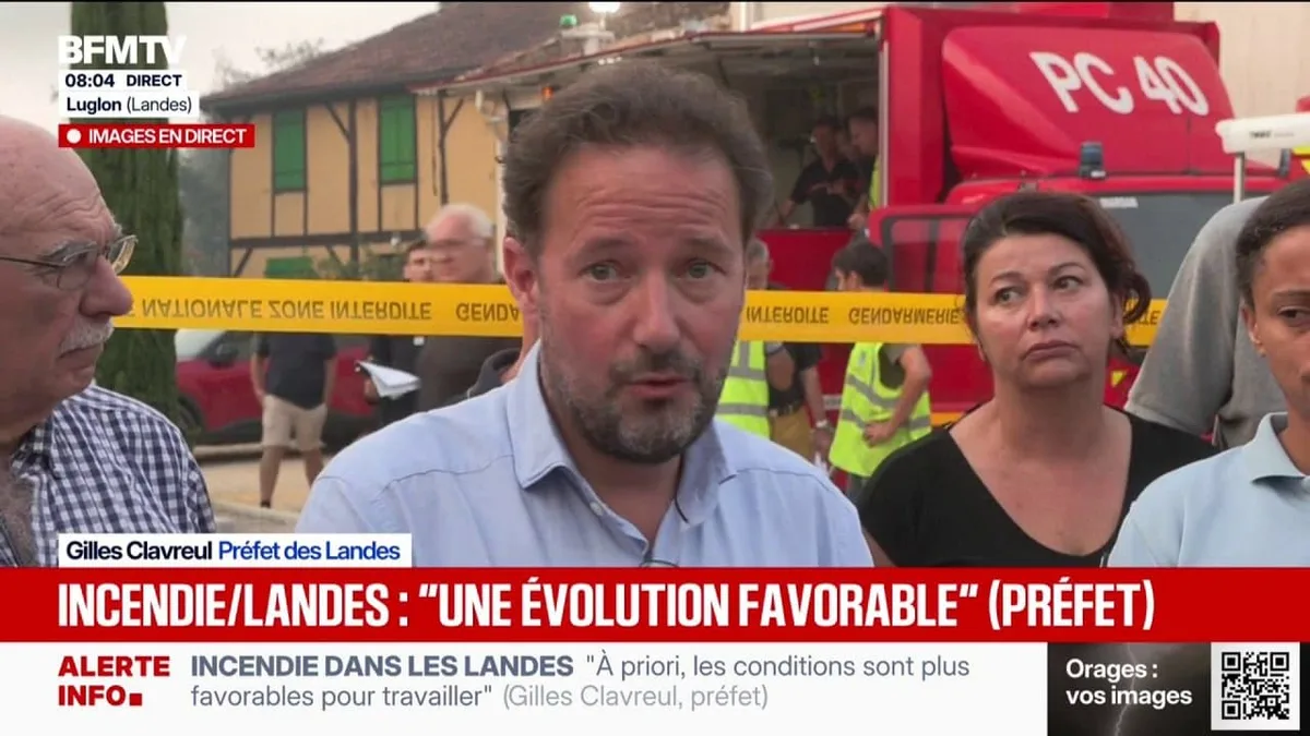 Incendie dans les Landes: "Le retour à la maison" pour les personnes évacuées "n'est pas à l'ordre du jour", affirme le préfet