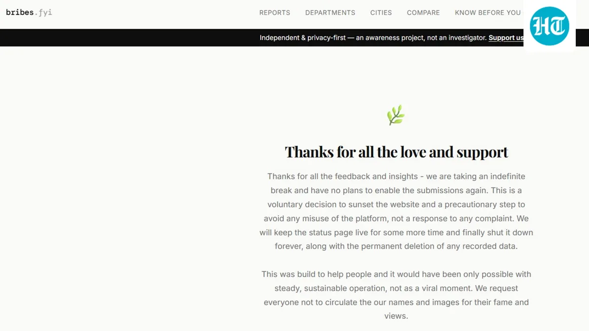 ‘Precautionary’: Bribes.fyi, website that let Indians anonymously report bribes goes on ‘break’
