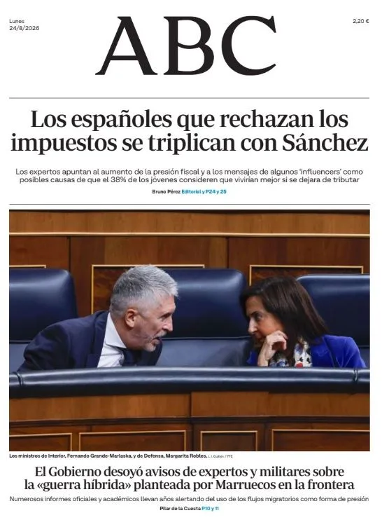 Portadas de la prensa internacional de este lunes 24 de agosto de 2026