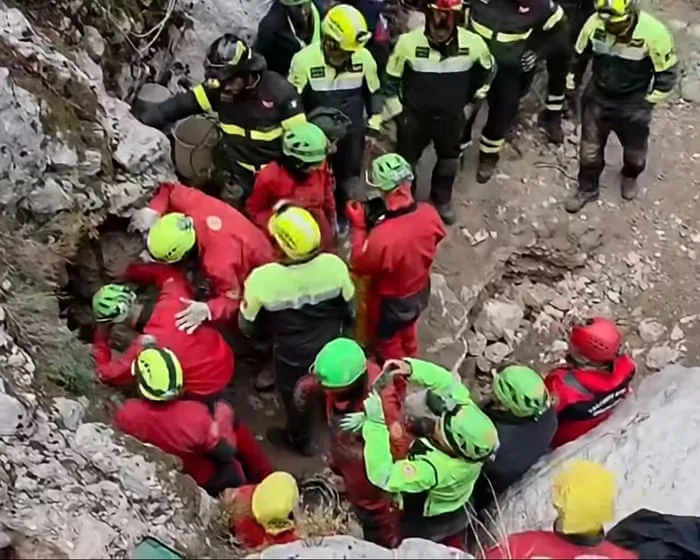 Man rescued from cave on Sardinia after being trapped by rockslide for 26 hours