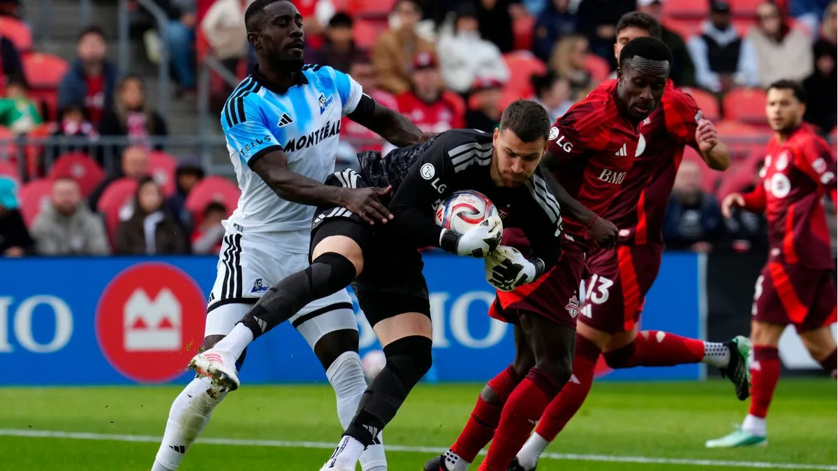 TFC goalkeeper Gavran exits after collision against CF Montreal