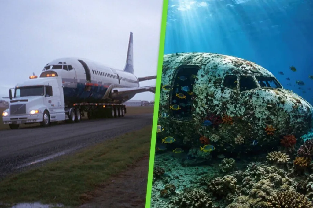 En 2006 hundieron un Boeing 737 en el fondo del Pacífico. Veinte años después, la naturaleza lo convirtió en un arrecife artificial