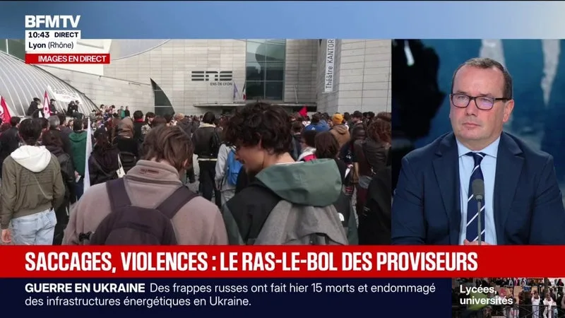 Violences et dégradations lors des mouvements lycéens: "Il y a un moment où il faut dire ras-le-bol", déclare Nicolas Bonnet, proviseur à Libourne et secrétaire national du SNPDEN-Unsa
