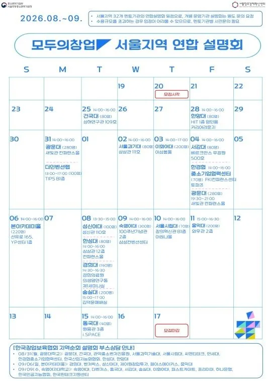 서울중기청·서울창경, ‘2차 모두의 창업’ 서울 설명회 열어