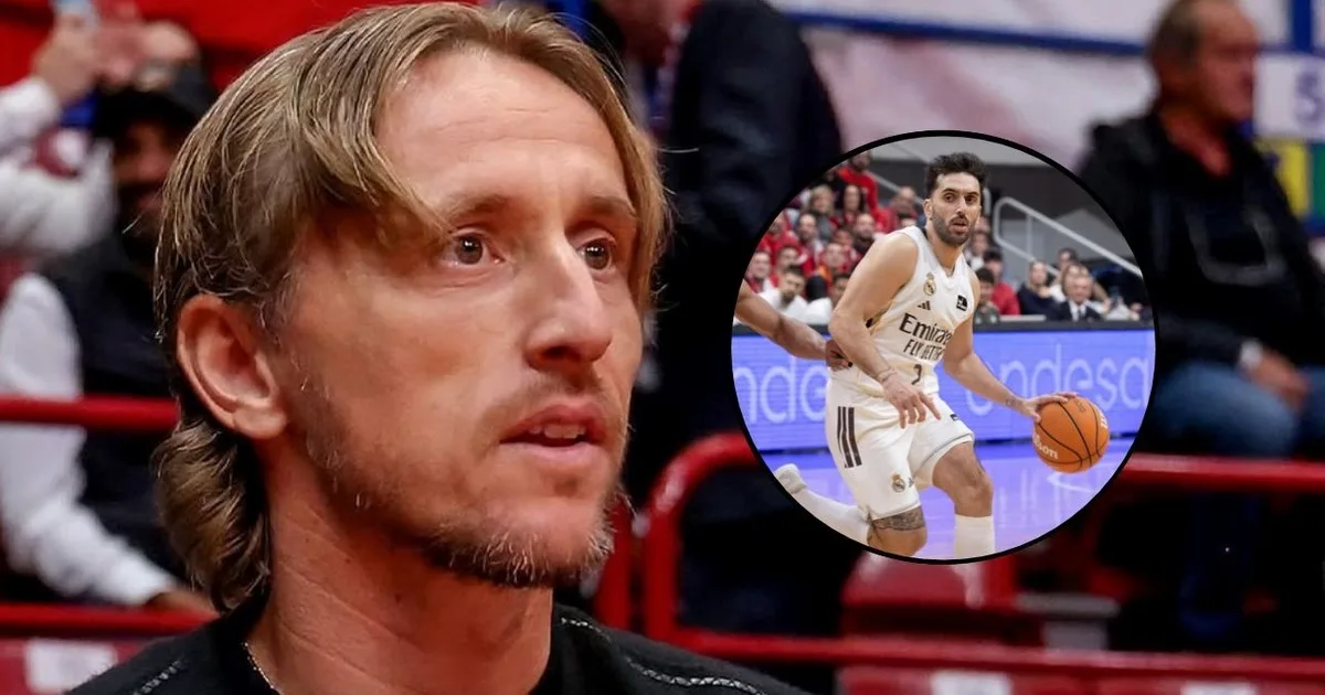 Luka Modric volvió al Real Madrid y disfrutó del triunfo del equipo de Campazzo