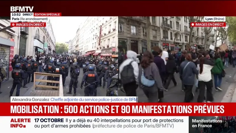 40 interpellations ont eu lieu depuis ce matin à Paris "pour port d’armes ou de protections prohibées"