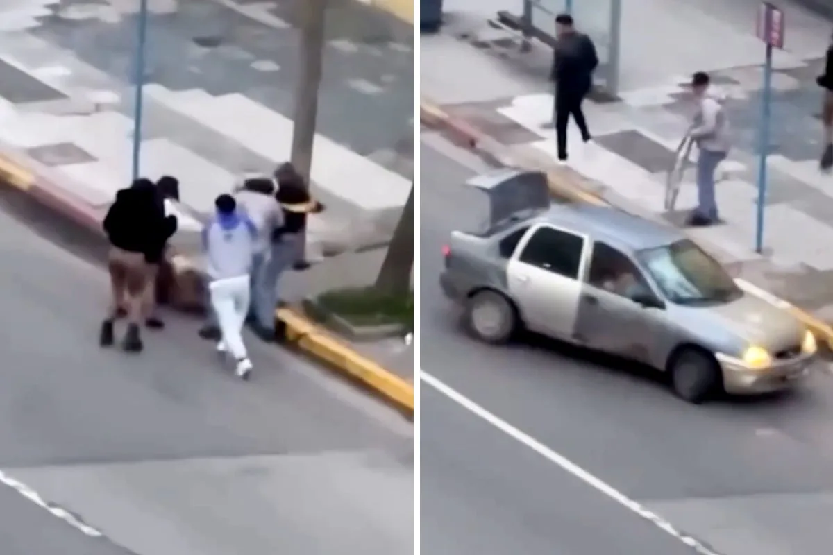 Un joven recibió una golpiza a la salida de un boliche y un automovilista se metió en contramano para defenderlo