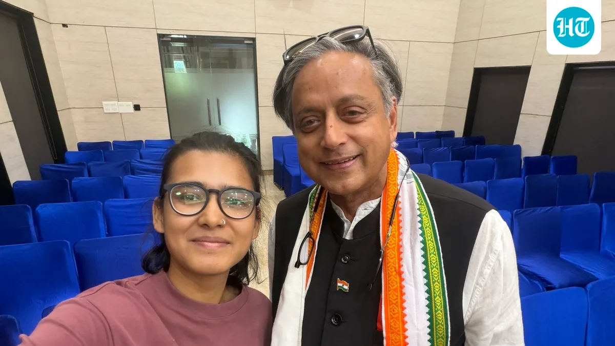 ‘She takes better selfies’: Shashi Tharoor praises activist Neha Bora after INDIA bloc’s Delhi march
