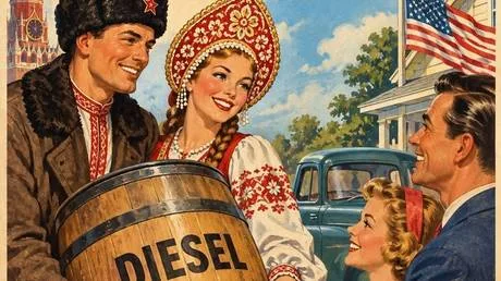 ‘Russian diesel for US friends’: Russians react to Trump-Putin deal (PROPAGANDA POSTERS)
