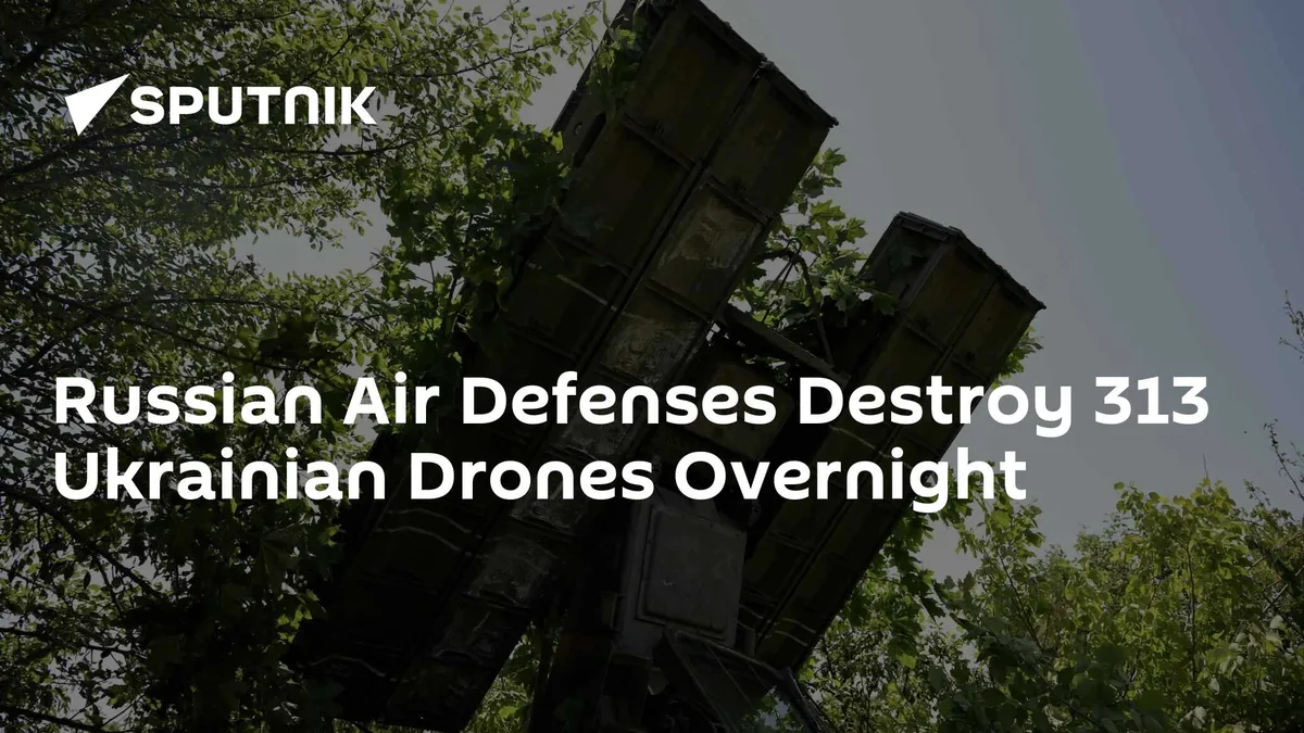 Russian Air Defenses Destroy 313 Ukrainian Drones Overnight