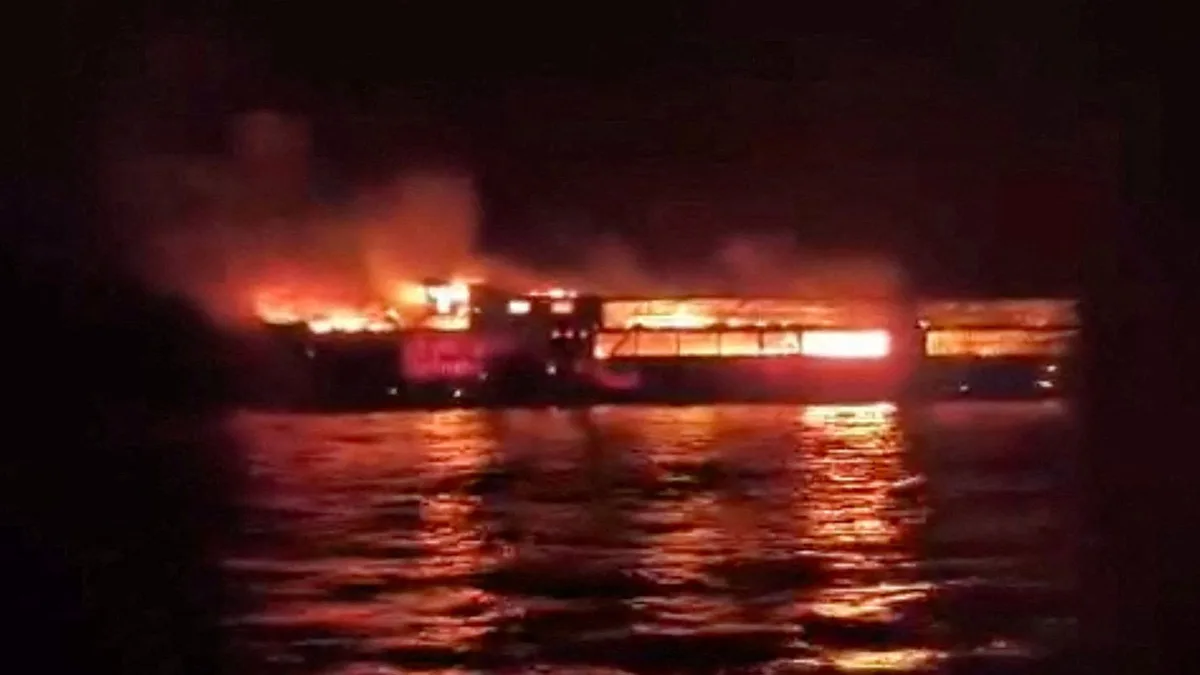 At least five dead and more than 80 missing after fire on Philippines ferry