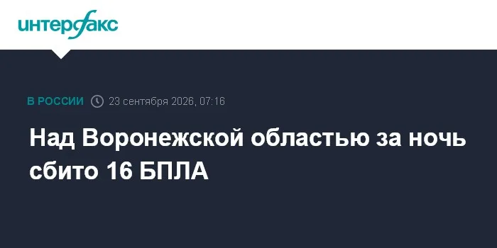 Над Воронежской областью за ночь сбито 16 БПЛА