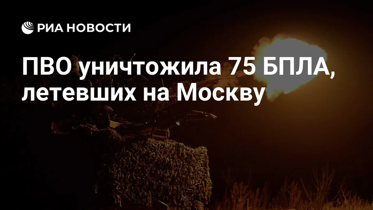 ПВО уничтожила 75 БПЛА, летевших на Москву