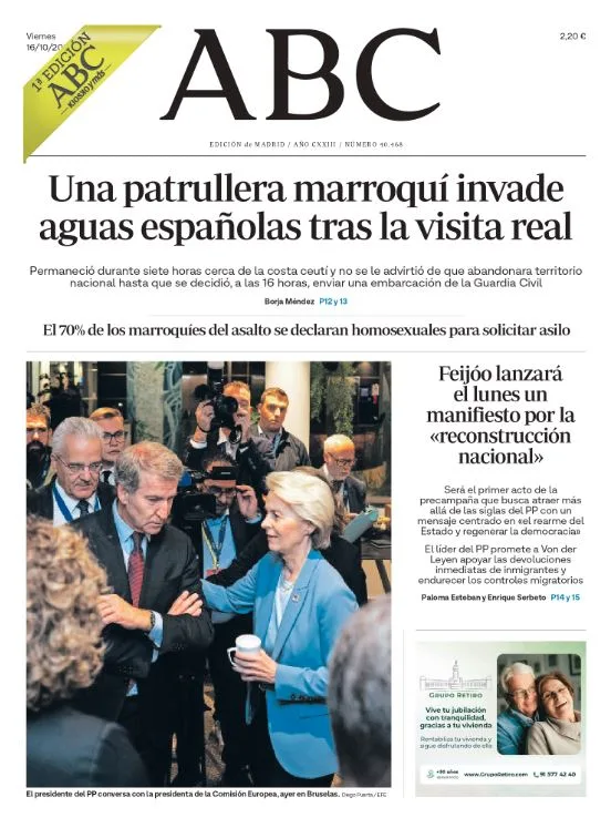 Portadas de la prensa internacional del viernes 16 de octubre de 2026