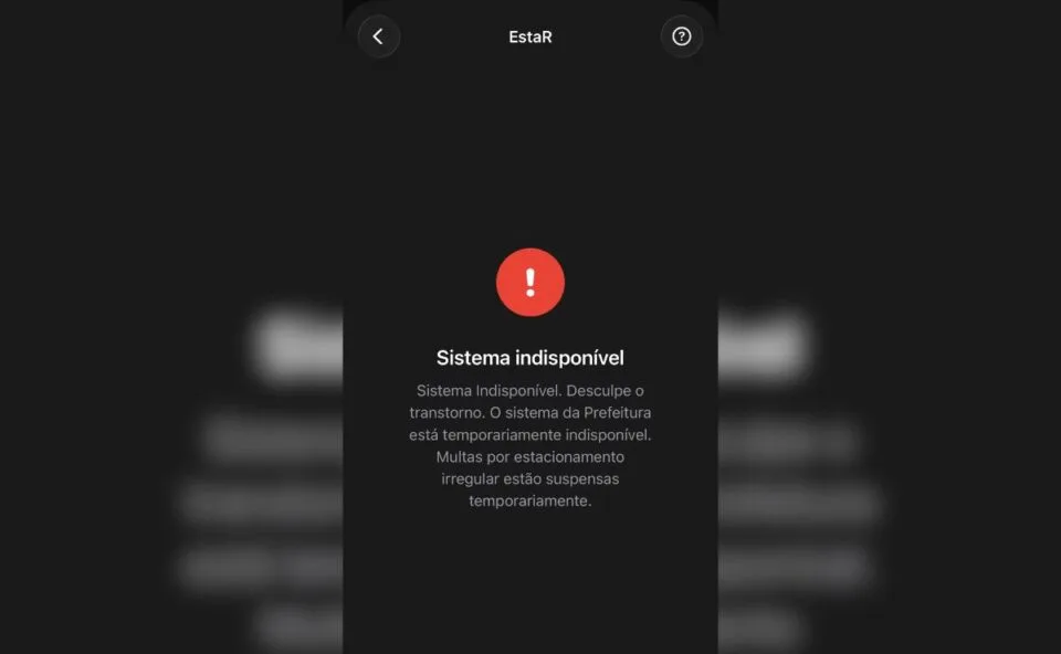 EstaR fica fora do ar e tem fiscalização suspensa em Curitiba após instabilidade no sistema