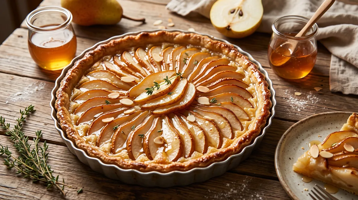 Receta de tarta de pera y miel, rápida y fácil