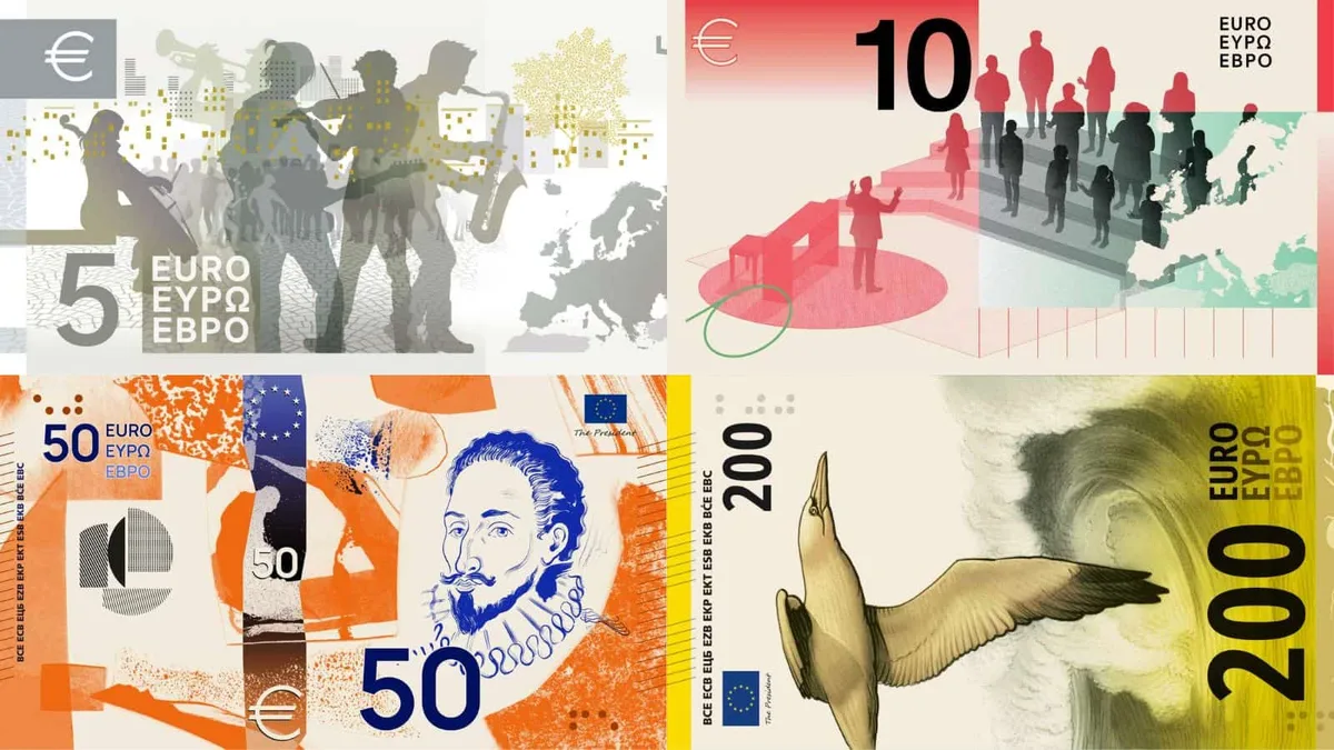 Mais de 50% das pessoas concorda com a renovação das notas de euro