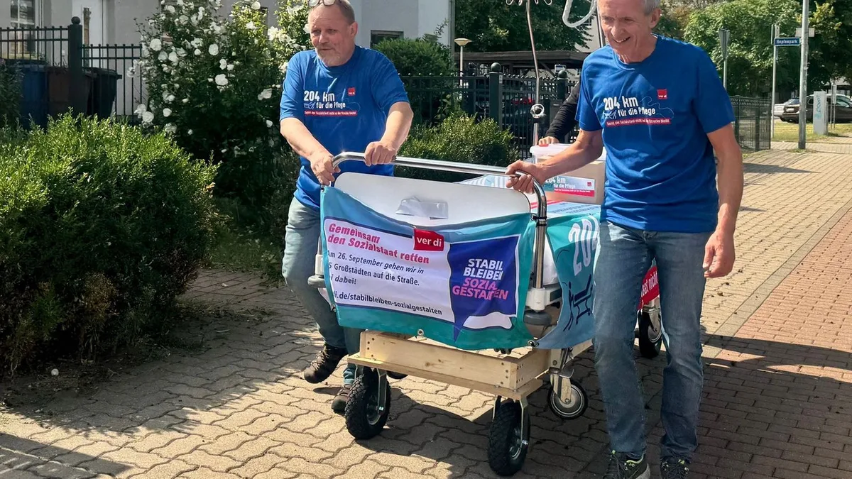 Soziales: Warum ein Pflegebett von Magdeburg bis Berlin geschoben wird