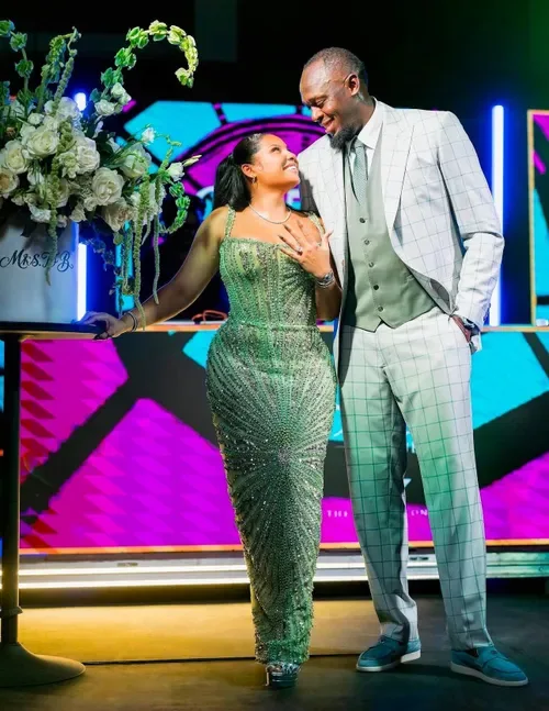 Usain Bolt proposes to Kasi Bennett during his 40th birthday celebration