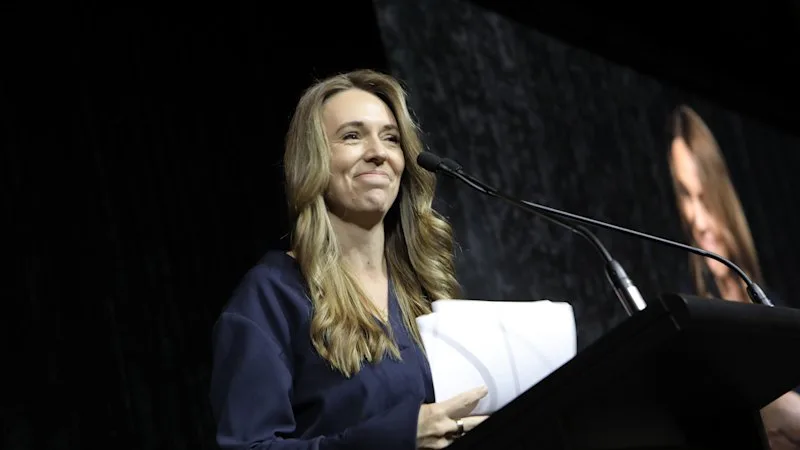 ‘Julia Gillard sends her regards’: Jacinda Ardern ribs Tony Abbott in address to rugby lunch