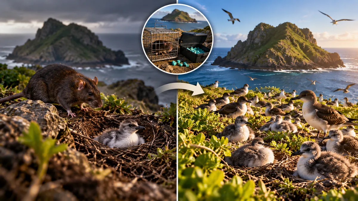 Scientists eradicate 18 rats on Hawaiian island as shearwater chicks rise to 185