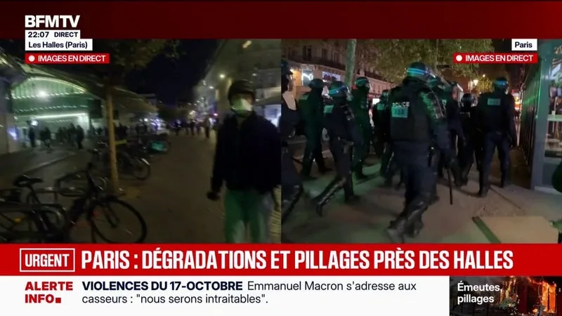 Rassemblement à Paris: le Forum des Halles est complètement bouclé par les forces de l'ordre