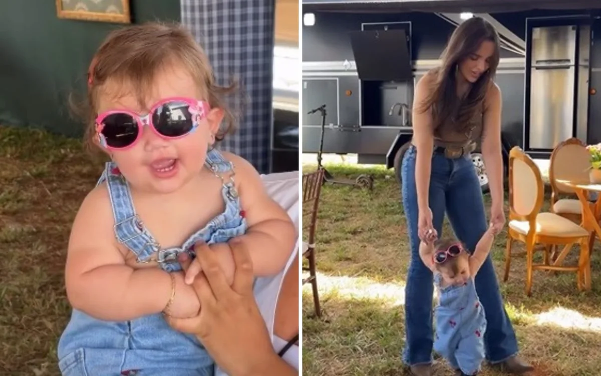 Filha de Nattan e Rafa Kalimann rouba a cena no camping da Festa do Peão de Barretos