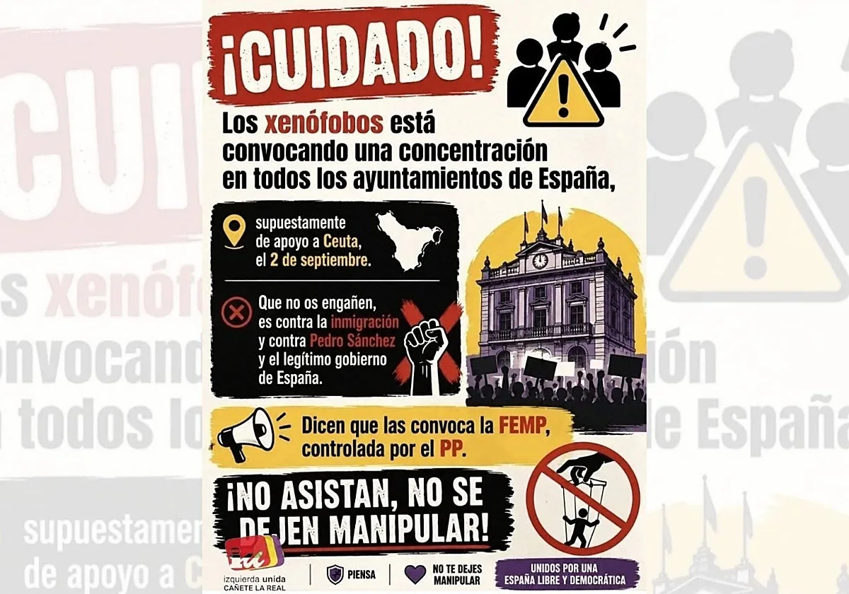 IU llama «xenófobos» a los convocantes de la concentración de apoyo a Ceuta