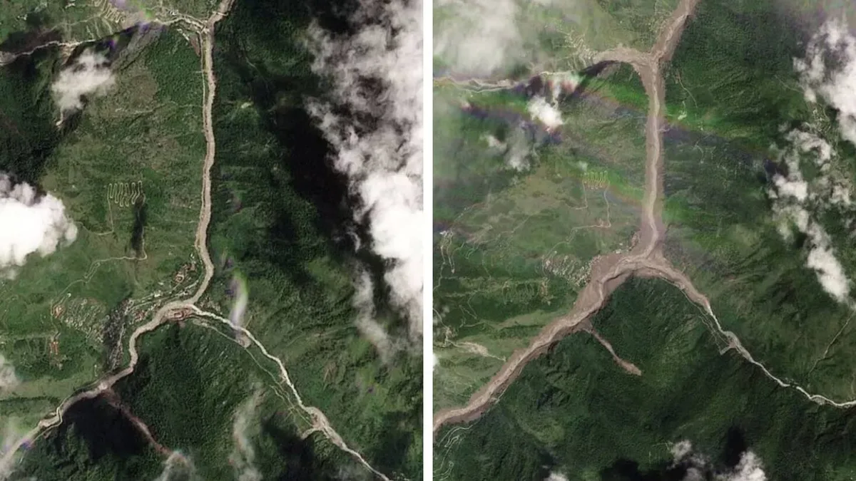 Un satélite mira a Nepal desde el espacio y muestra el verdadero impacto de la riada
