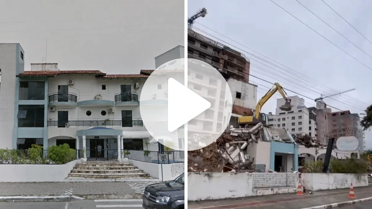 Demolição muda cenário de Itajaí e coloca fim à história de residencial de idosos que funcionou por 25 anos