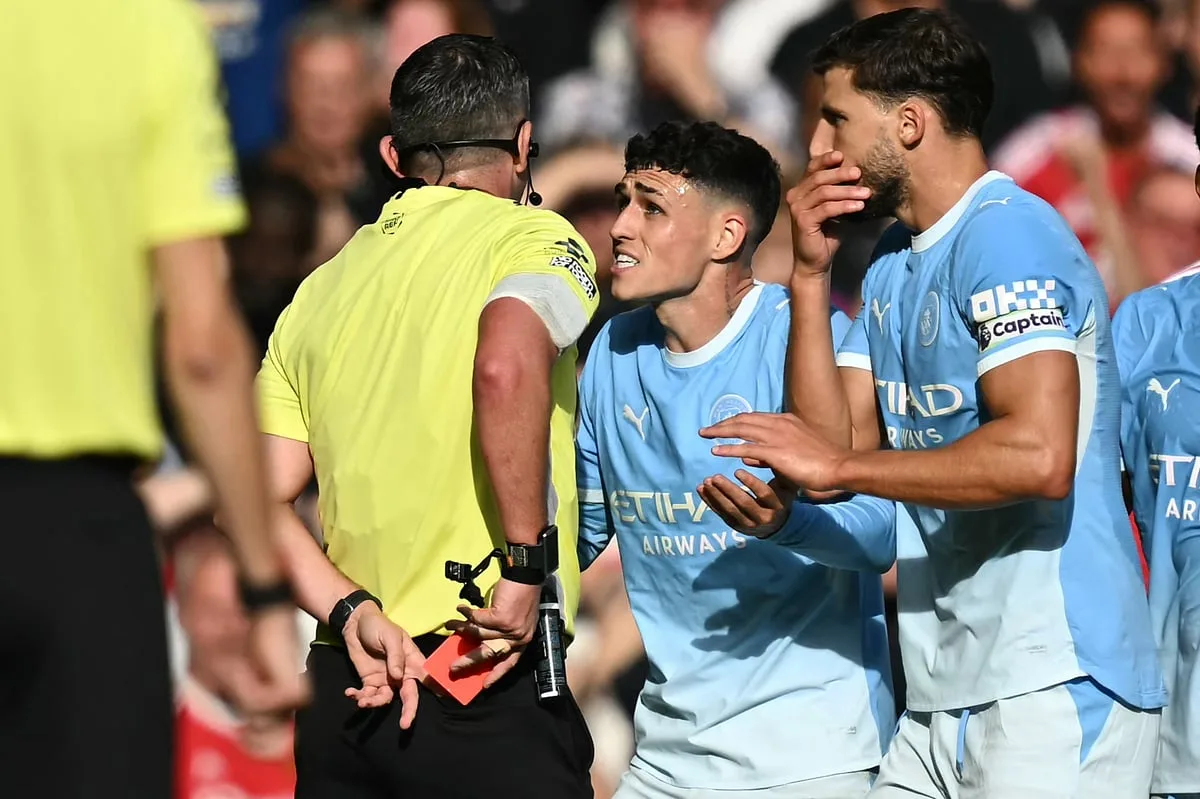 Why Phil Foden was shown a red card against Manchester United as Premier League issue statement