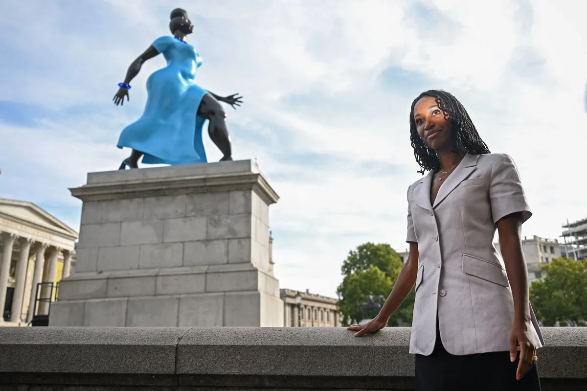 My London: Tschabalala Self as Lady in Blue is unveiled on Trafalgar Square Fourth Plinth
