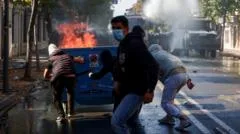 Violent clashes between police and protesters in Albania