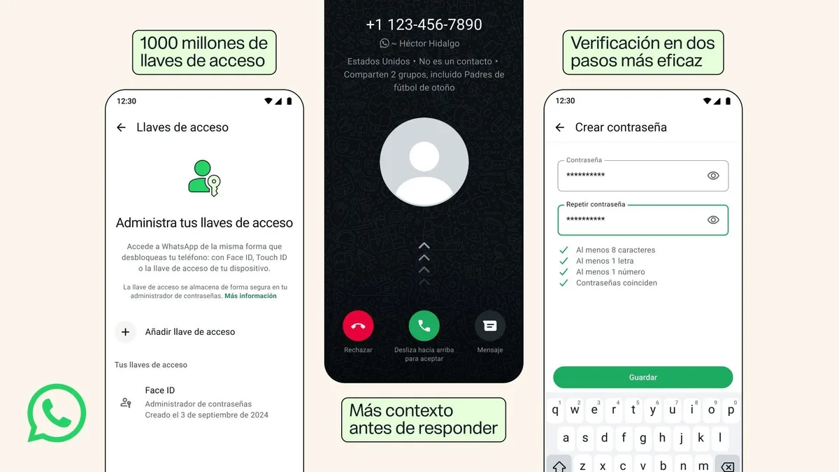 WhatsApp activa contraseñas para evitar que ladrones y espías vean chats e identificará llamadas spam