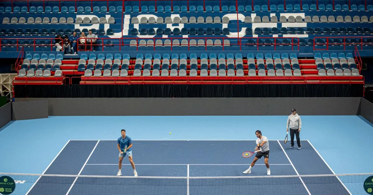 Copa Davis en Neuquén: en fotos, así fue la primera práctica de Argentina en el Ruca Che